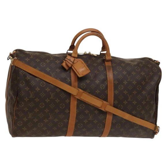 LOUIS VUITTON Monogram Keepall Bandouliere 60 Boston Bag M41412 LV Auth BA4521 - Picture 1 of 16